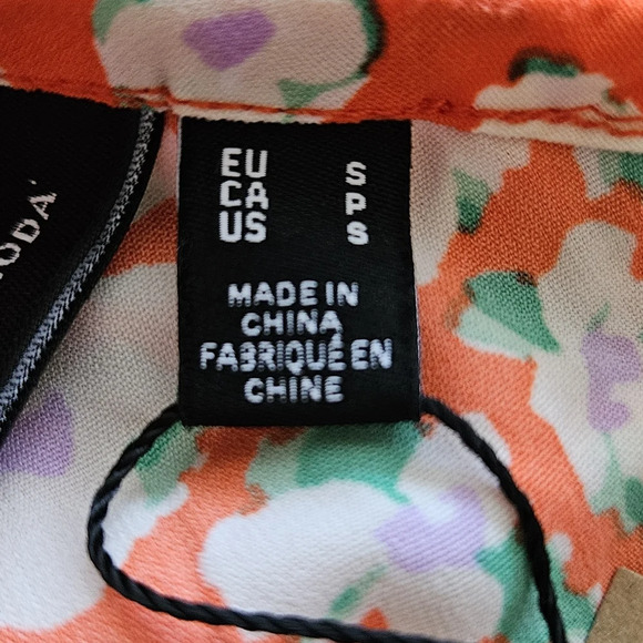 Vera Moda Mini Dress Sz S Pretty Floral One Shoulder Faux Wrap Ruffles *No Belt* - Picture 11 of 13